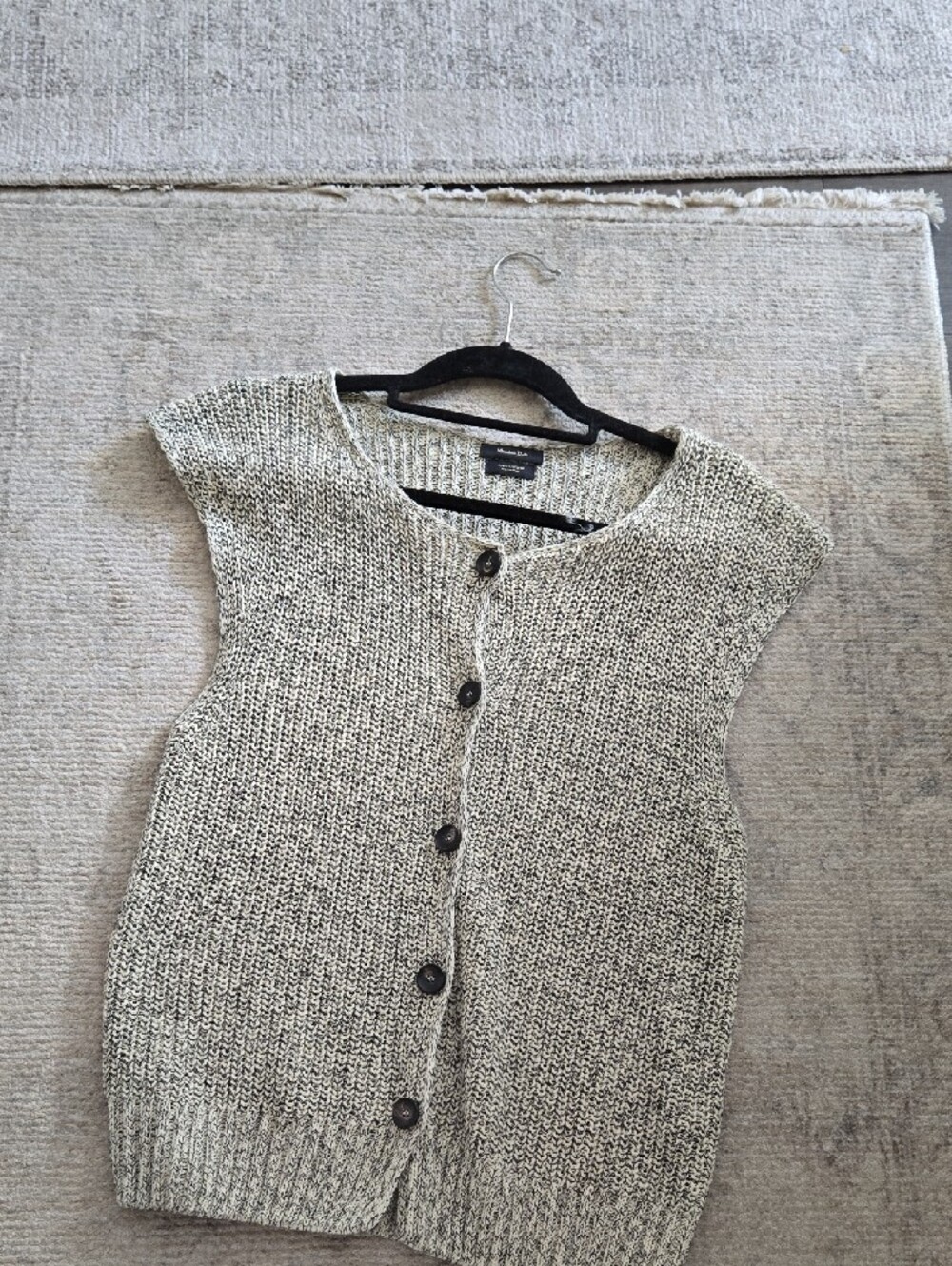 Massimo Dutti Greenish Cardigan 100% Cotton Size SMALL